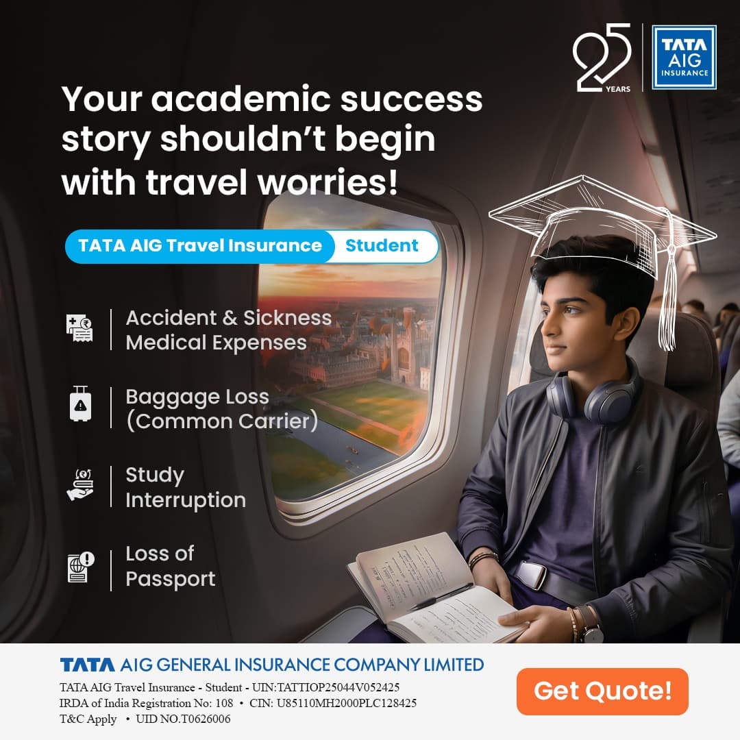 Tata AIG Student Travel Insurance — official insurance partner of NovaGrad
